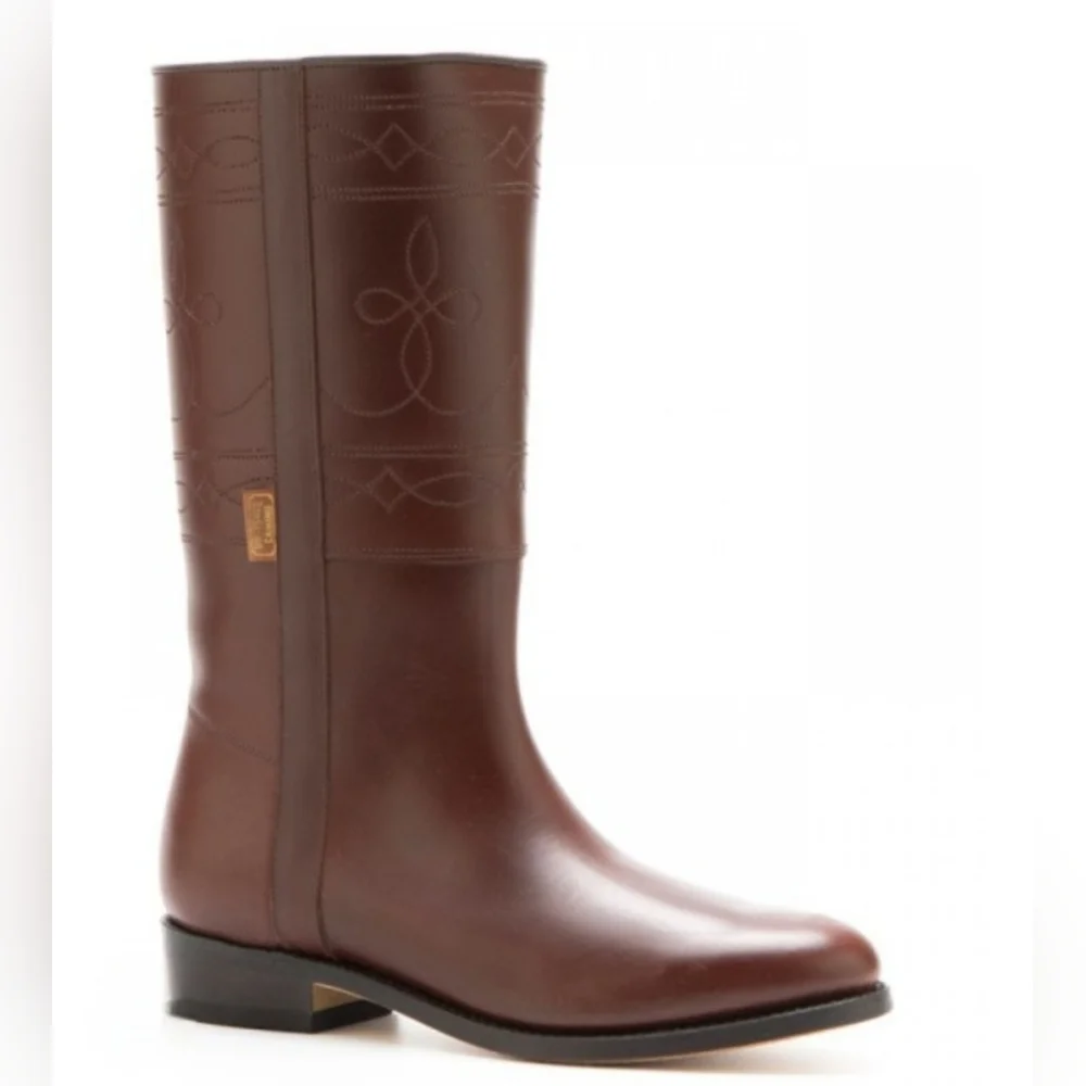 El Estribo Spanish "Camperos" Riding Boots Brown Leather | Women's Size 39, 8 US - Picture 2 of 15